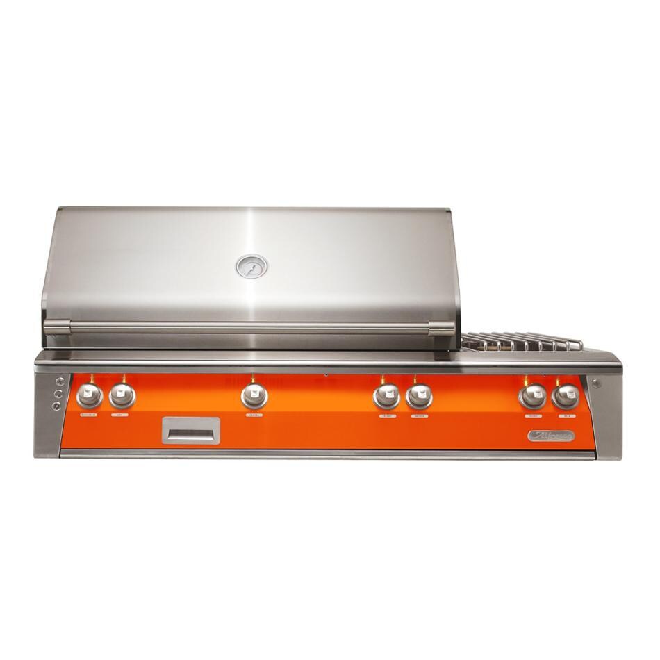 Alfresco Grills ALXE-56SZ-LP-S2005 Alfresco ALXE 56-Inch Built-In Propane Deluxe Grill With Sear Zone, Rotisserie, And Side Burner in Luminous Orange thumbnail