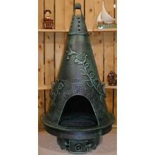 The Blue Rooster Garden Style Cast Aluminum Chiminea - Antique Green image