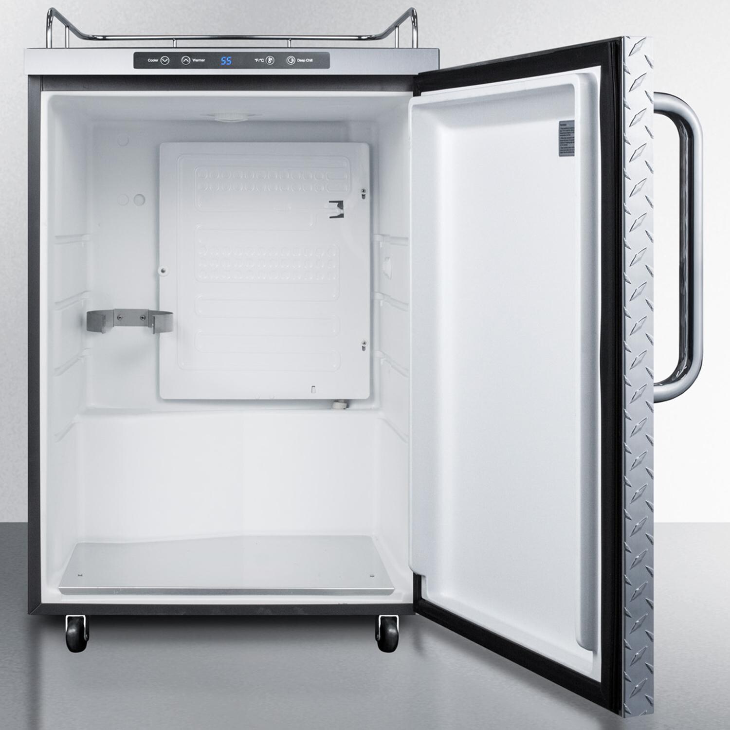 Summit SBC635MOSNKDPL 24-Inch 5.6 Cu. Ft. Outdoor Rated DIY Tap Beer Dispenser / Kegerator - Towel Bar Handle - Diamond Plate Aluminum Door - Interior thumbnail