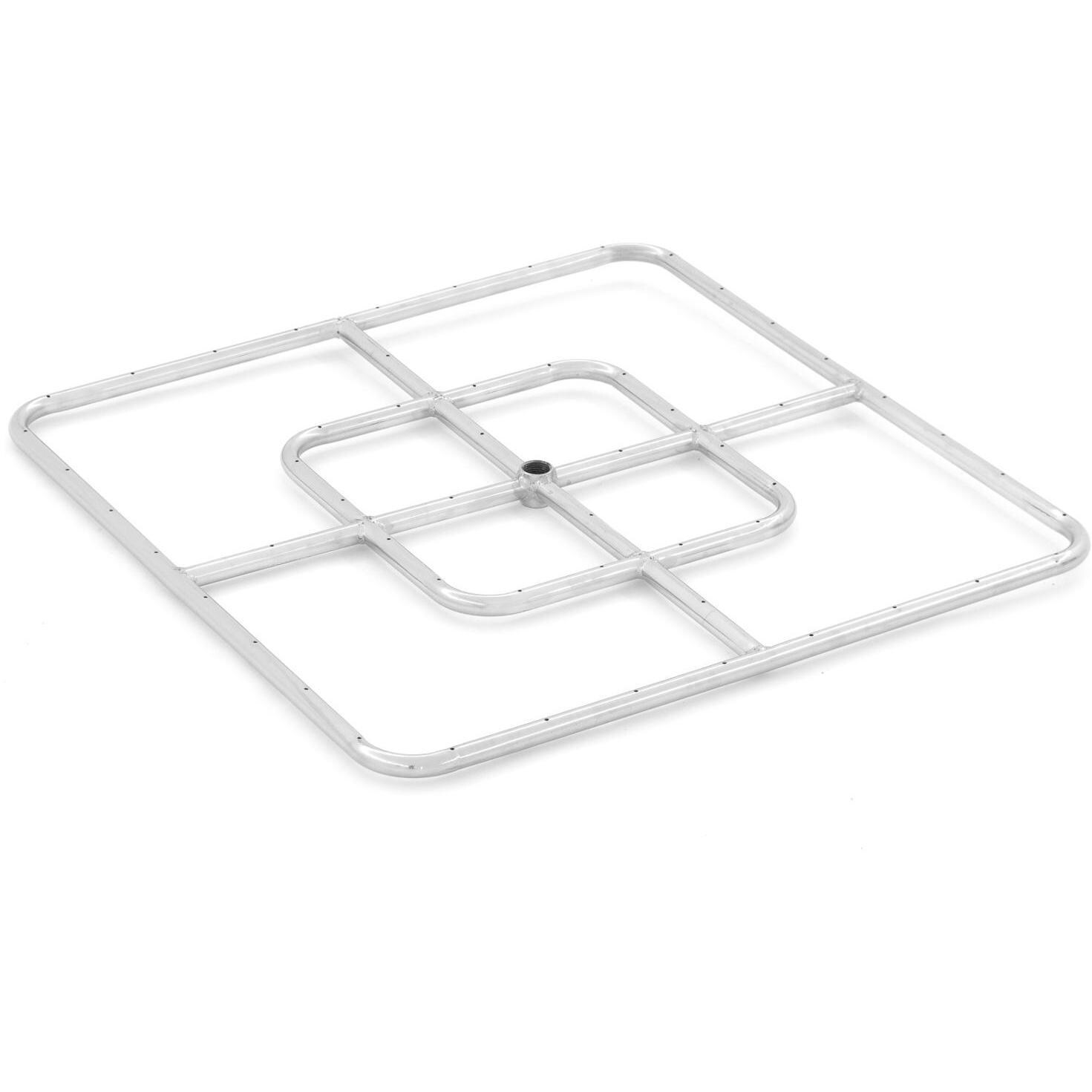 BBQGuys Signature 24-Inch Square Natural Gas Double-Ring Burner - Stainless Steel image