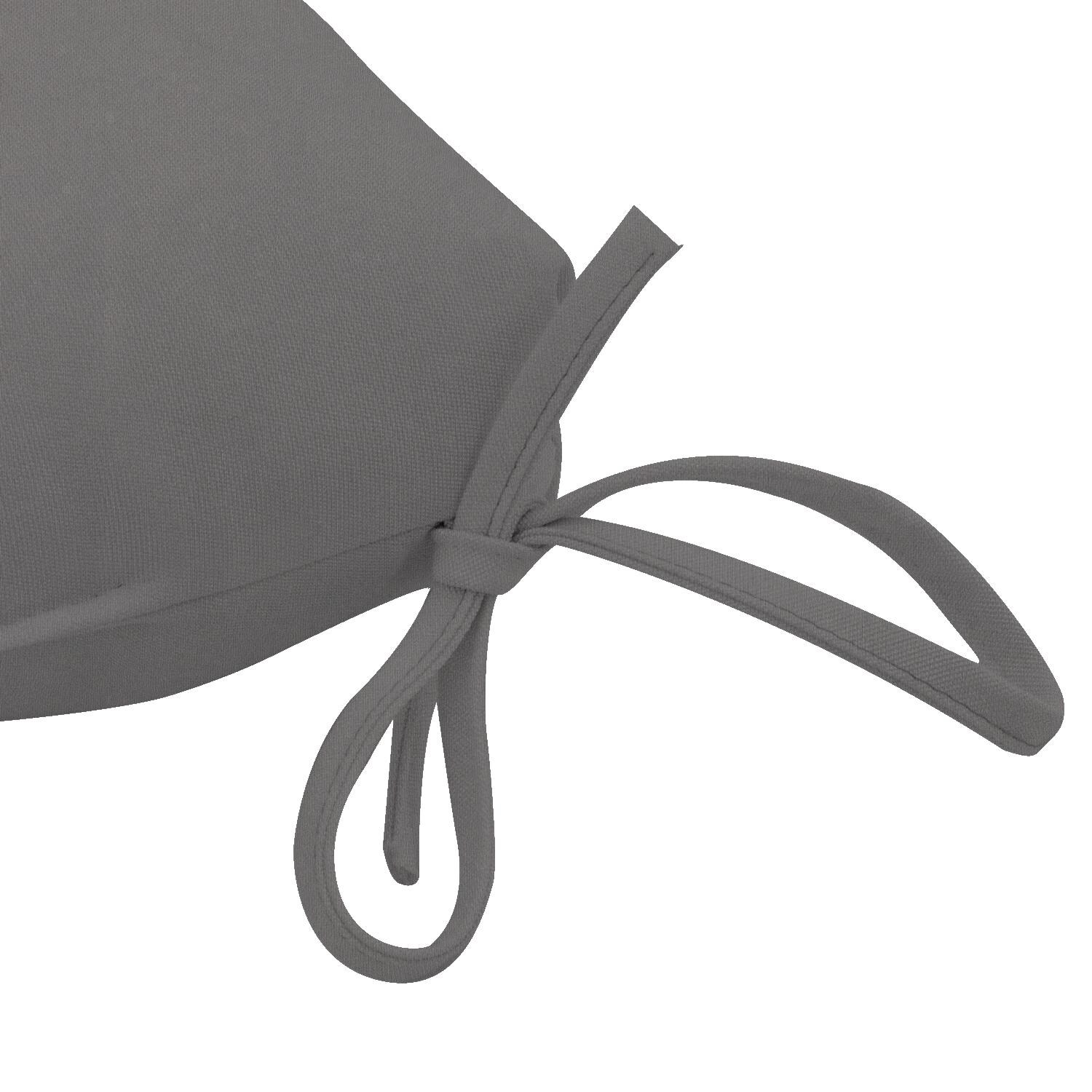 Sunbrella Canvas Charcoal Extra Large Outdoor Replacement Seat Cushion By UltimatePatio.com - Tie Detail thumbnail