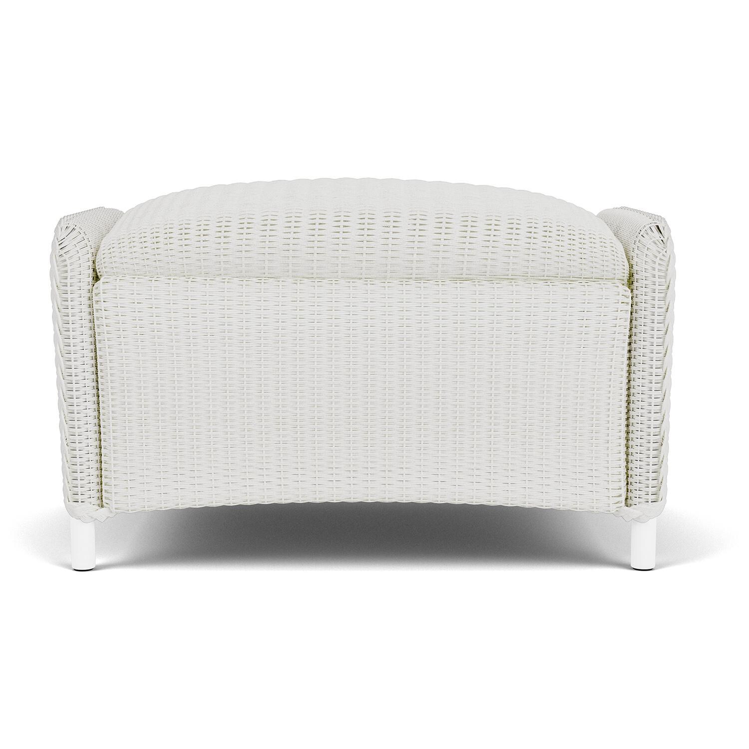Lloyd Flanders Reflections Ottoman, Padded in Matte White Finish - Back thumbnail