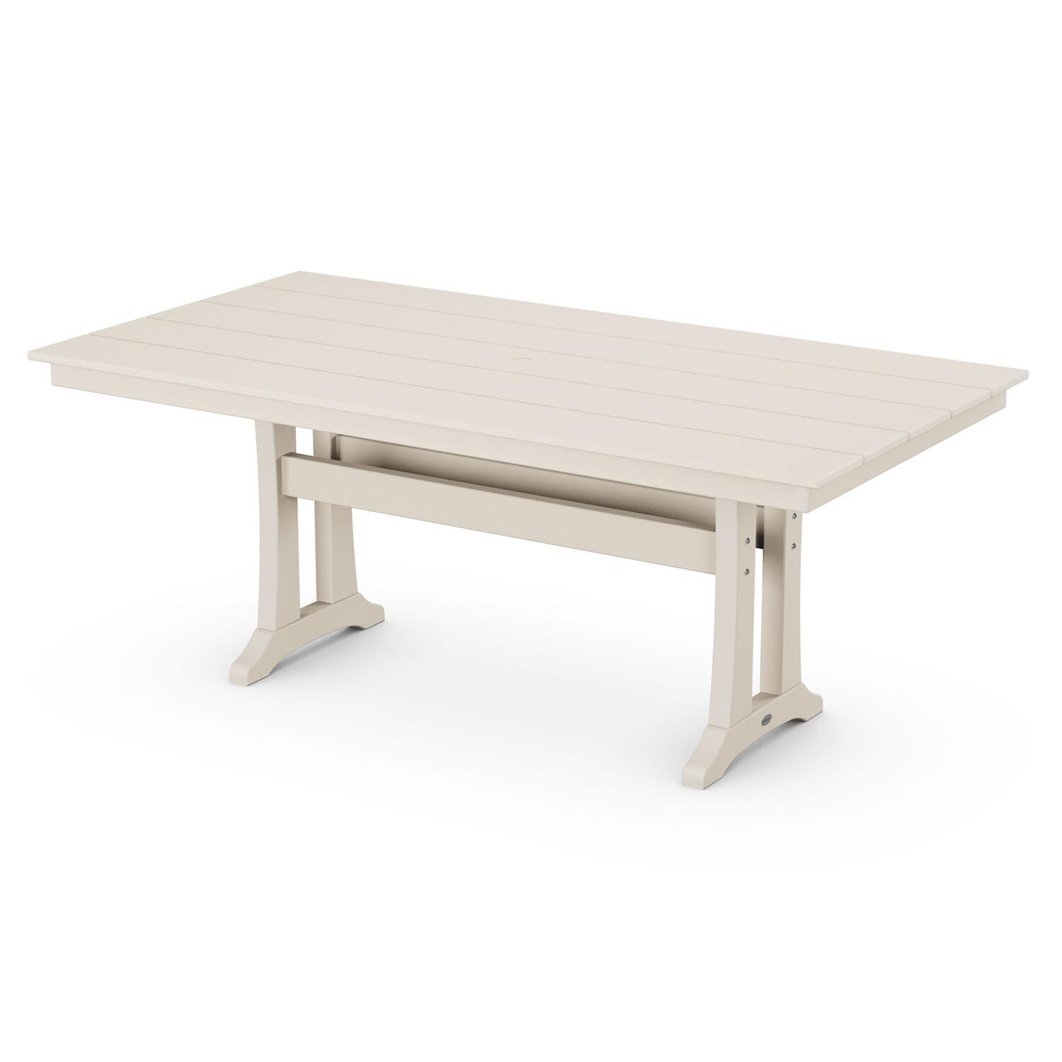 POLYWOOD 37 X 72-Inch Farmhouse Trestle Dining Table - Sand thumbnail