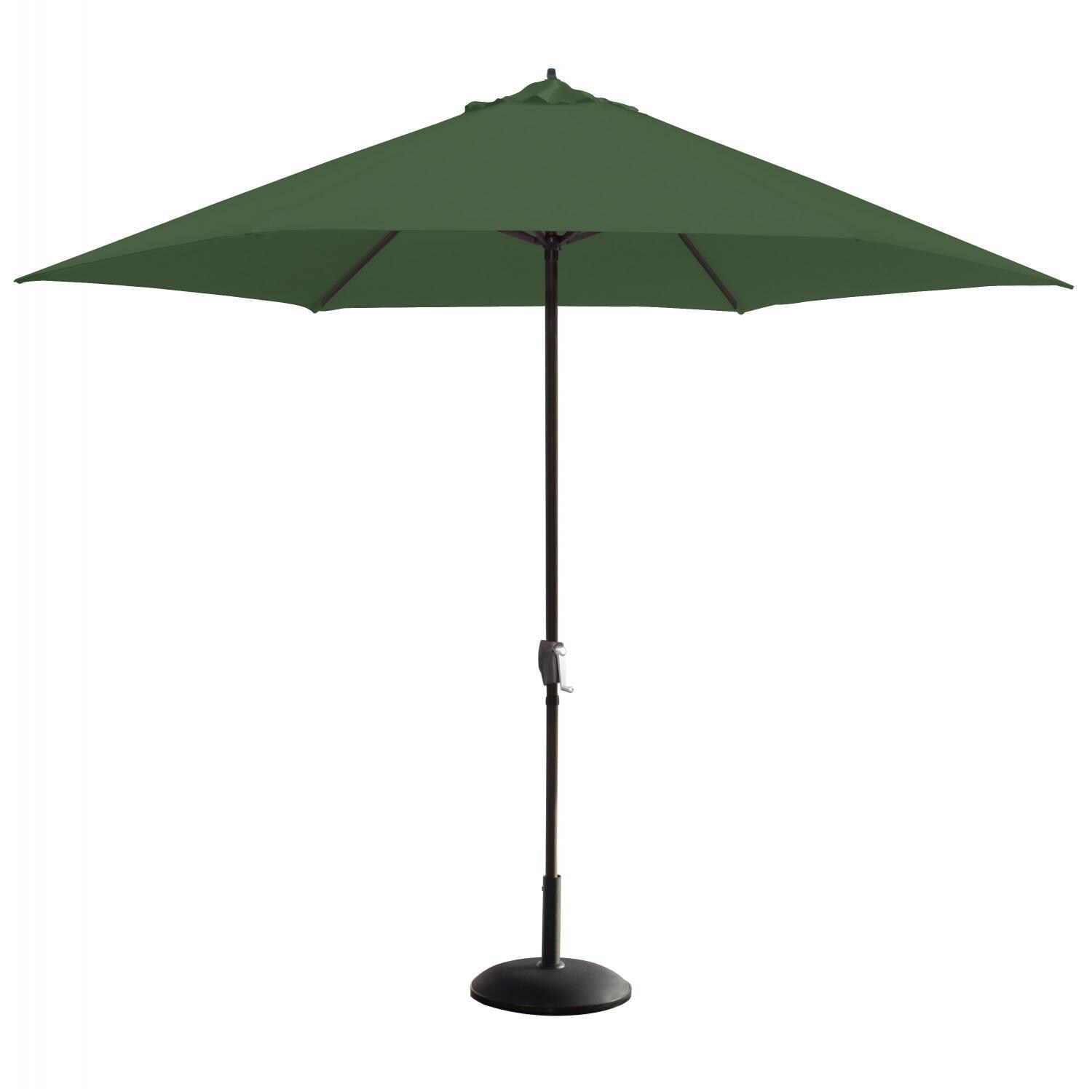 Astella 11 Ft. Aluminum Patio Umbrella W/ Crank Lift - Black Frame / Polyester Hunter Green Canopy image