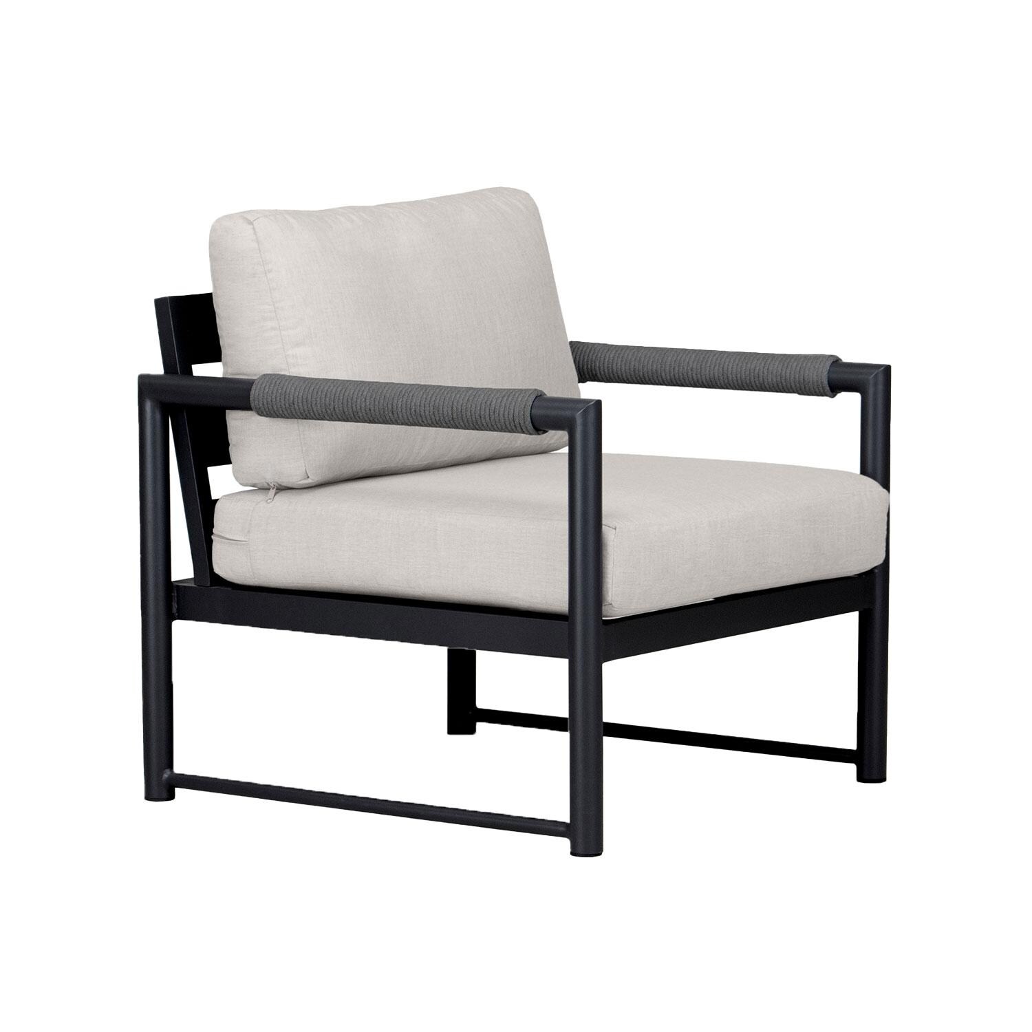 Lakeview AVEBAY-BK-CO-CC-CS Avenue Bay Black/Carbon Club Chair - Cast Silver - Angled - White Background thumbnail