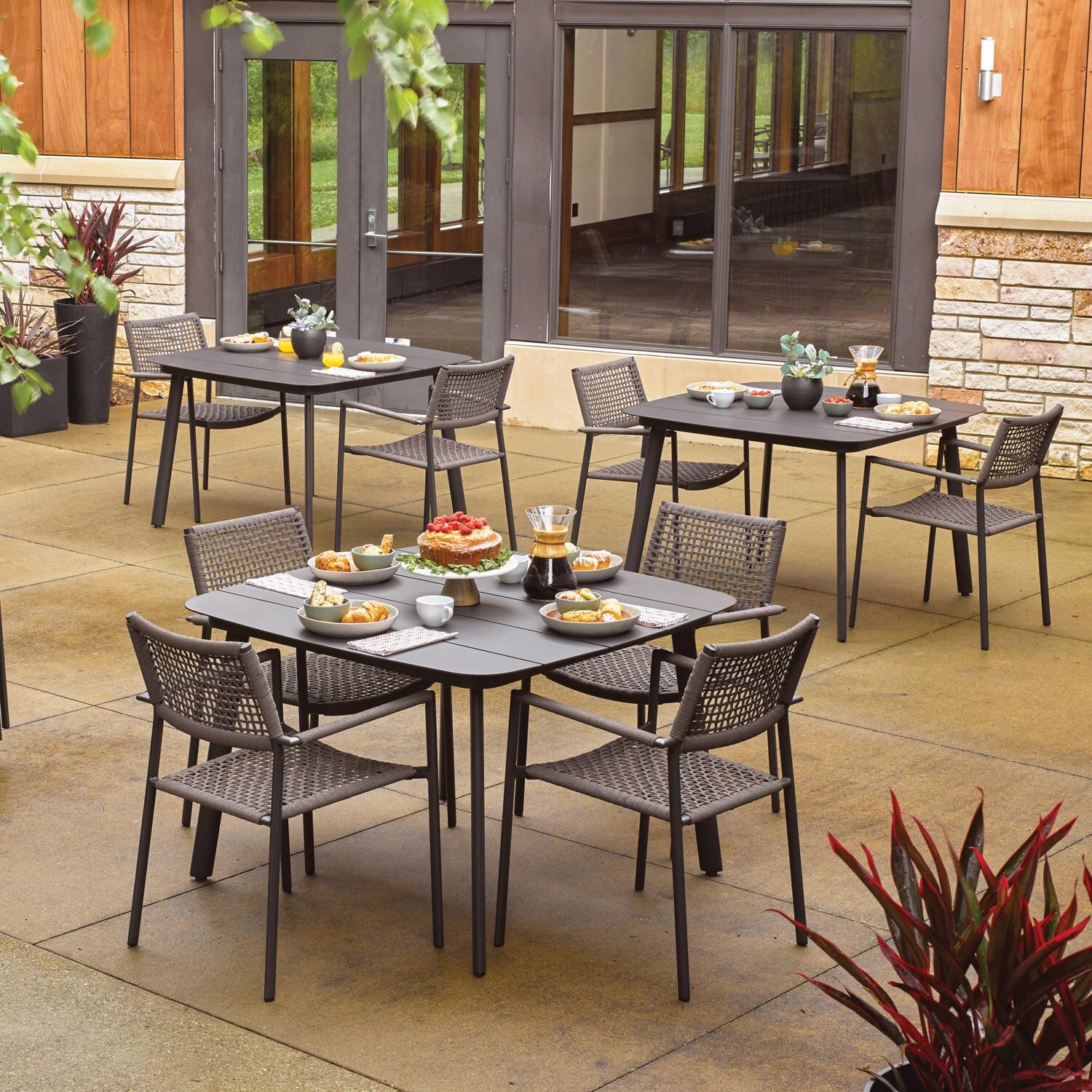 Oxford Garden Eiland 45 Inch Carbon Aluminum Dining Table - Outdoor Dining thumbnail