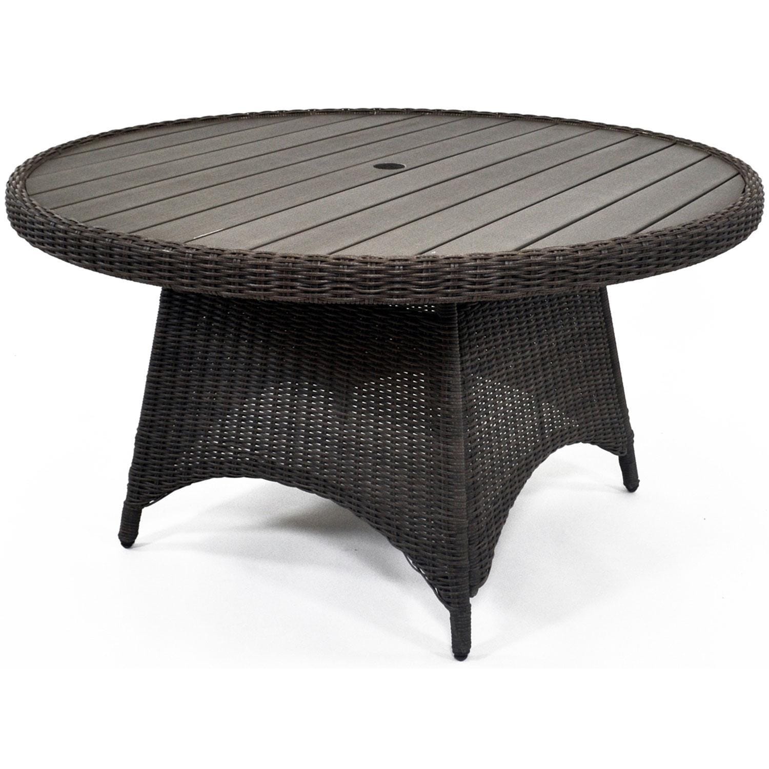 Palma 5 Pc Teak Round Seating Set in Spectrum Indigo By KETTLER - Coffee Table - White Background thumbnail