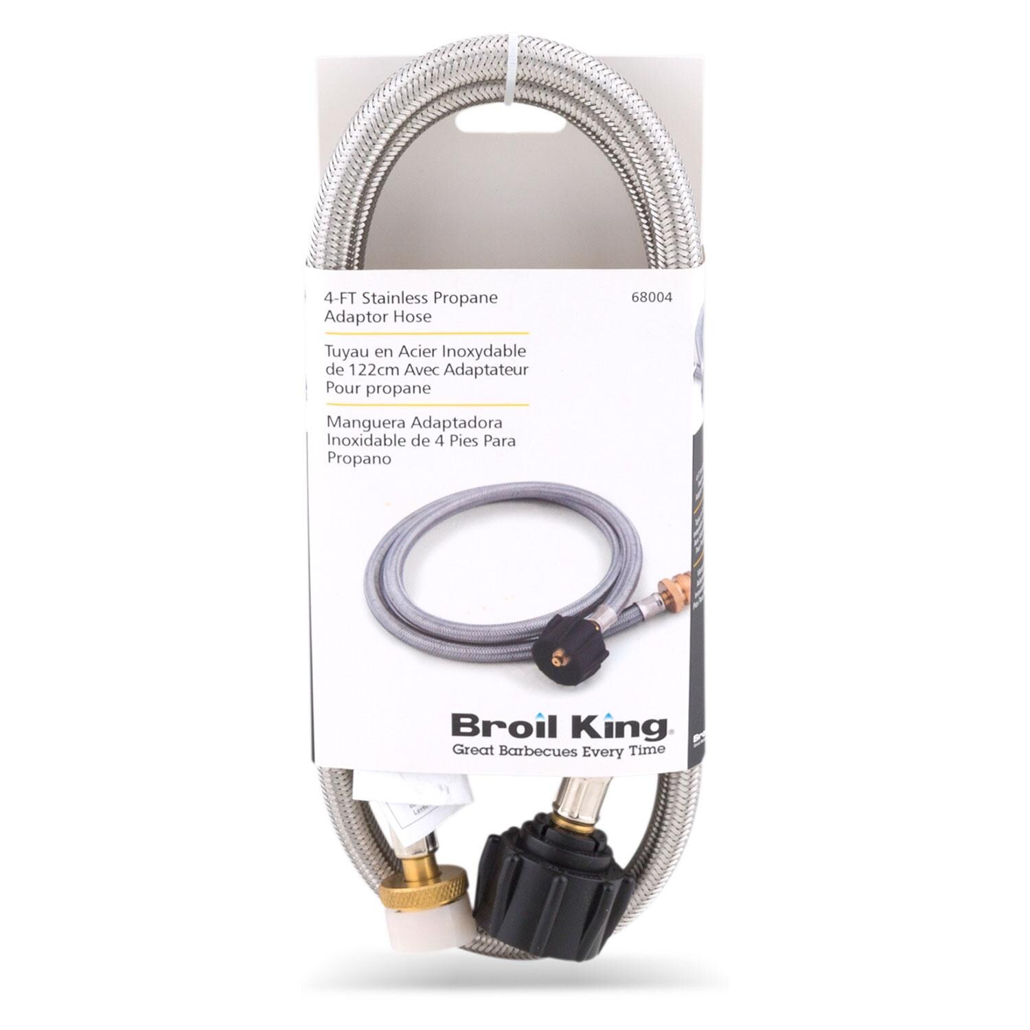 Broil King 68004 Braided Stainless 4 Ft. Hose W/ Adapter - Packaging - White Background thumbnail