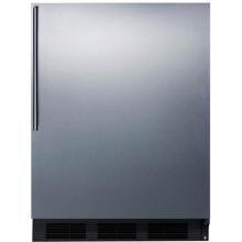 Summit 24-Inch 5.5 Cu. Ft. Compact Refrigerator With Professional Handle - Stainless Steel / Black Cabinet - FF63BBISSHV image
