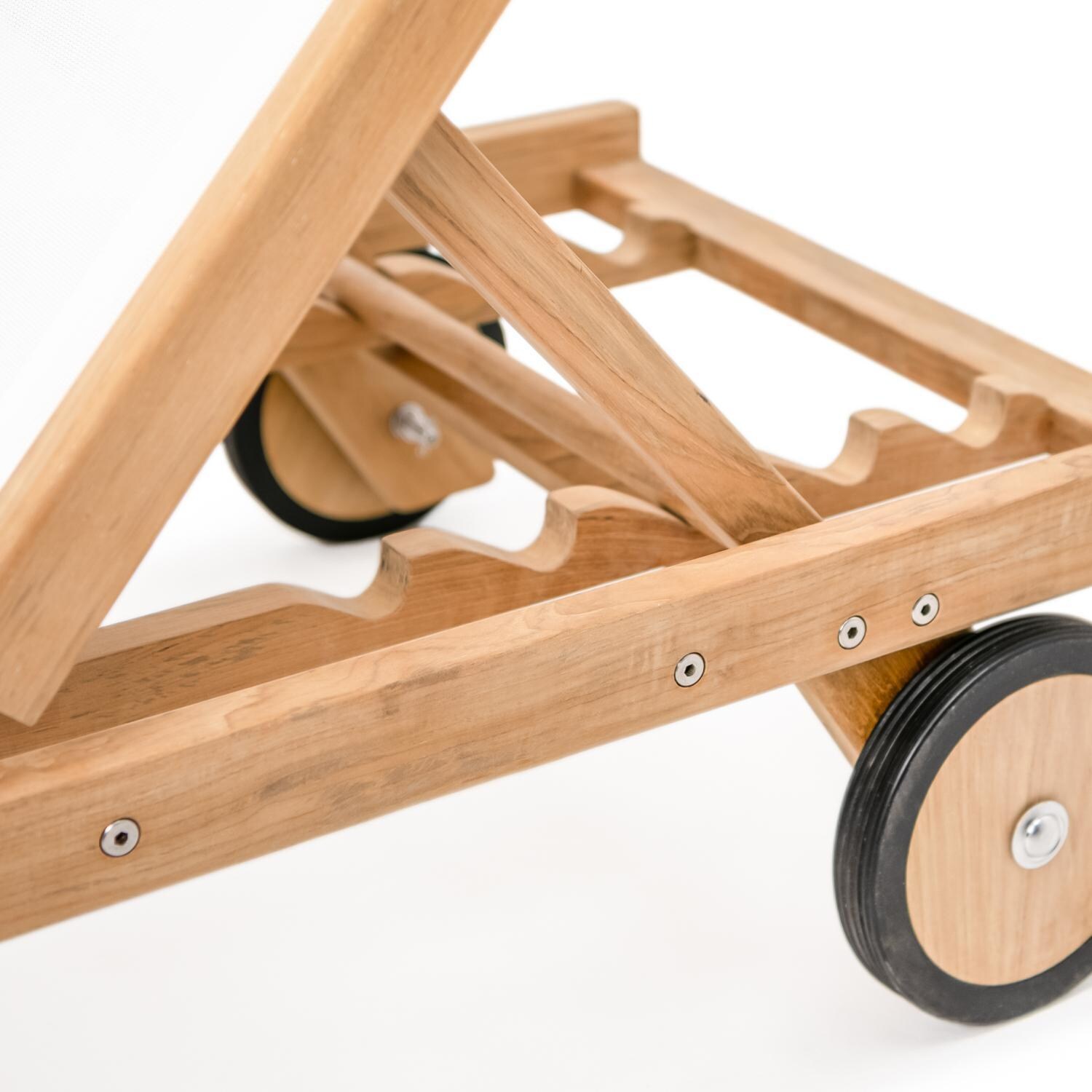 Teak + Table Cayman Chaise Lounge in Black - Wheel - Detail thumbnail