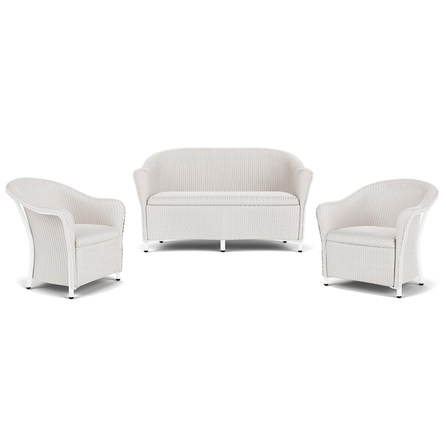 Lloyd Flanders Reflections 3-Piece Seating Set W/ Lounge Chairs in White Finish thumbnail