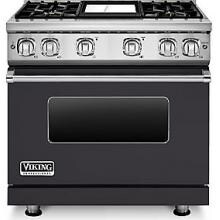 Viking Professional 7 Series 36-Inch 4-Burner Natural Gas Range With Griddle - Graphite Gray - VGR73614GGG image