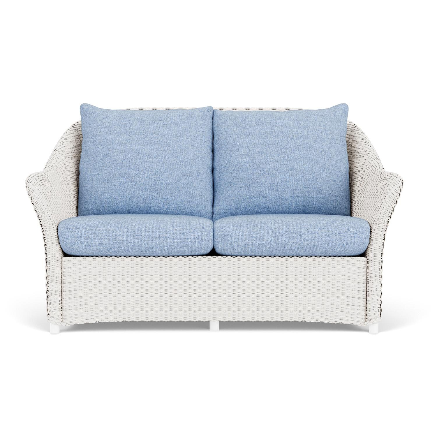 Lloyd Flanders Weekend Retreat Loveseat in White Finish W/ Demo Skyway Fabric thumbnail