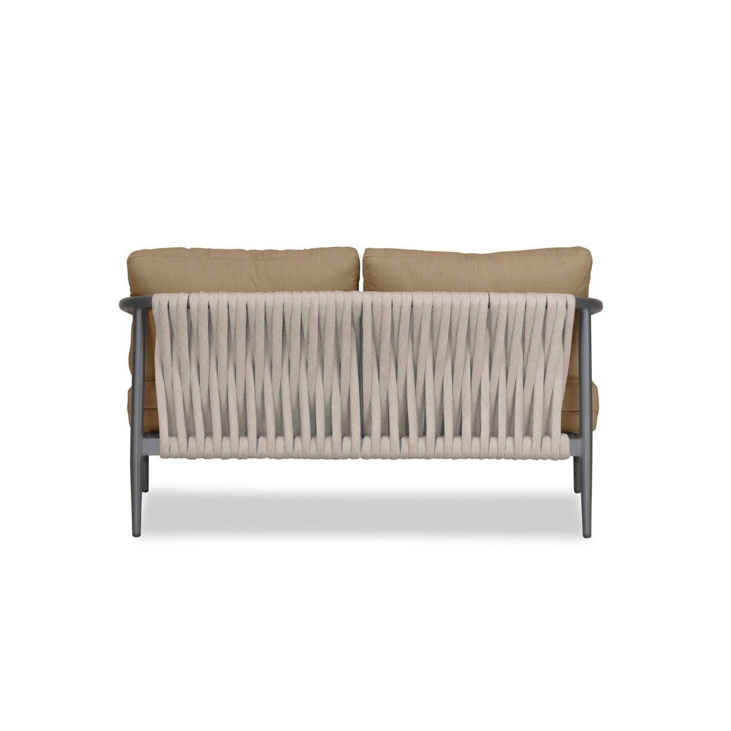 Lakeview Midnight Cove 2 Person Aluminum Loveseat in Slate/Pebble Gray/Heather Beige - Back - White Background thumbnail