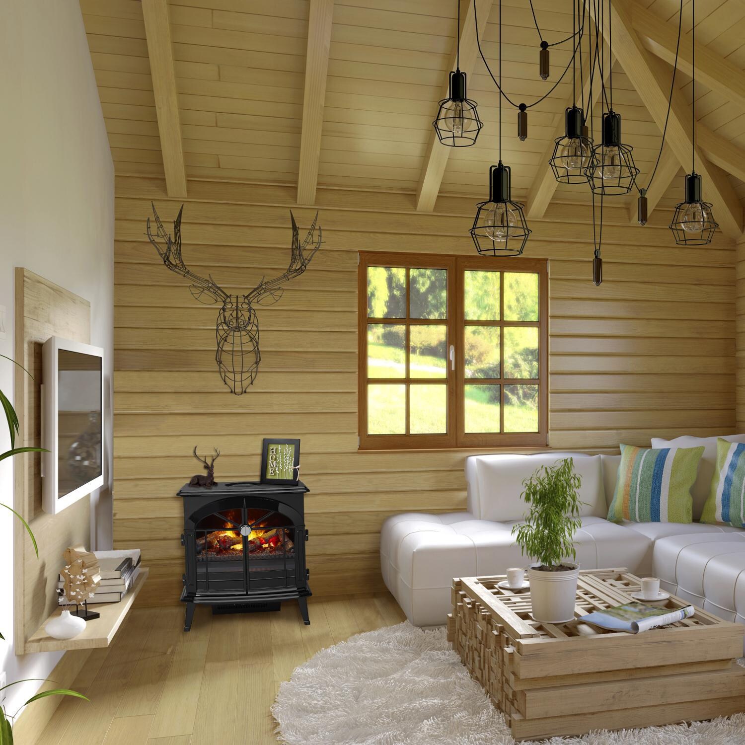 Dimplex - OS2527GB - Opti-Myst Stockbridge 25-Inch Electric Stove w/ Acrylic Ember Bed - Lifestyle - Deer thumbnail