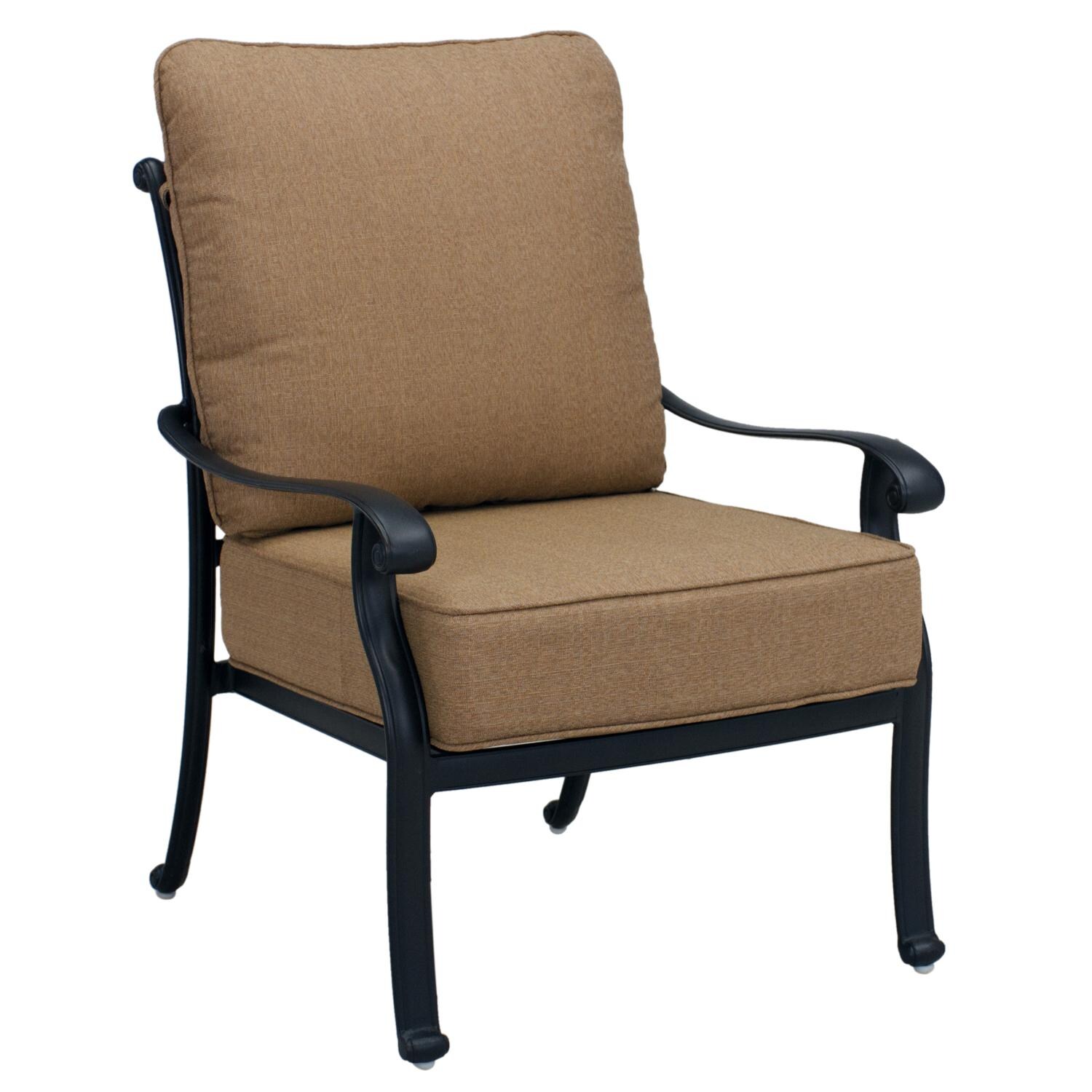 Darlee 201668-6PC-88AB Capri Cast Aluminum Club Chair W/ Sesame Polyester Cushions thumbnail