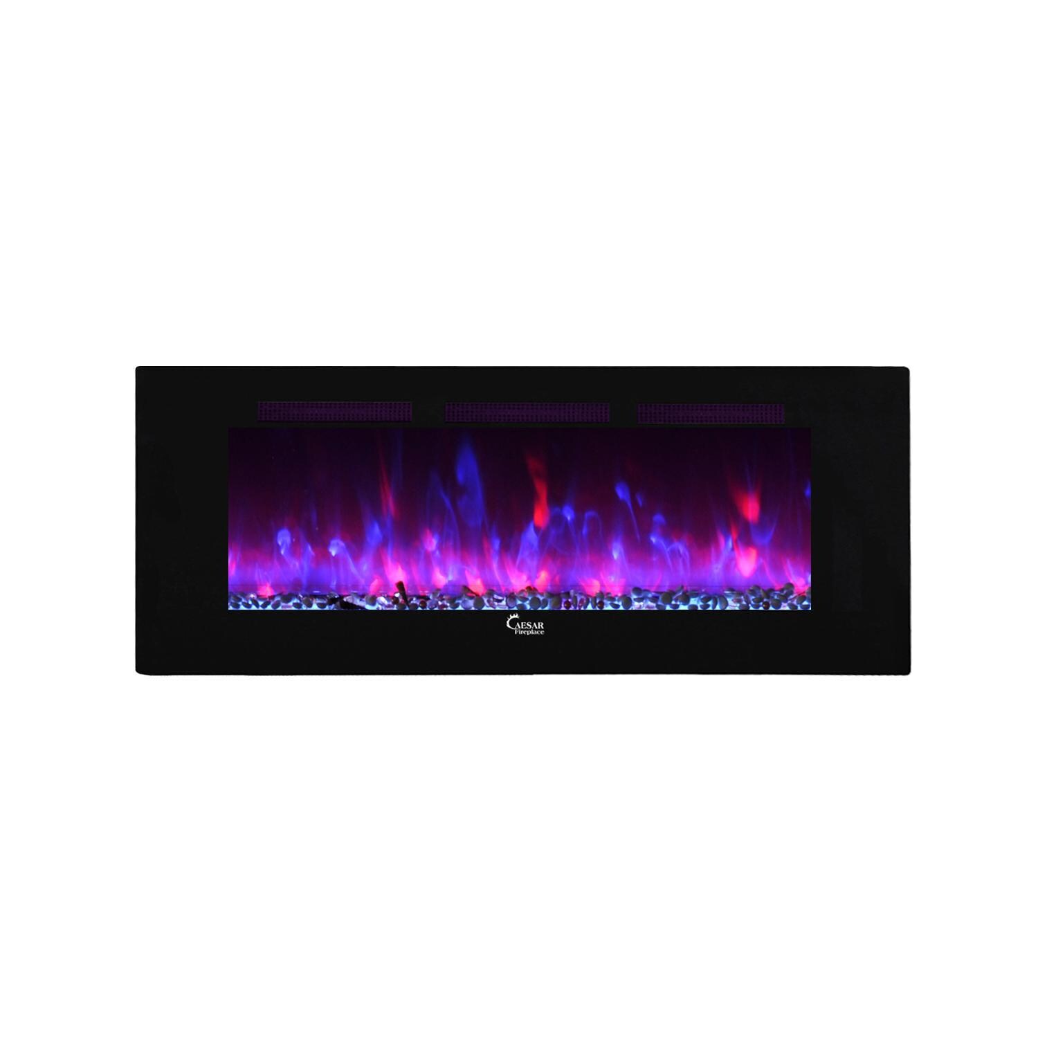 Caesar Fireplace 60-Inch Linear Electric Fireplace - CHFP-60B - White Bed/Multicolor Flame thumbnail
