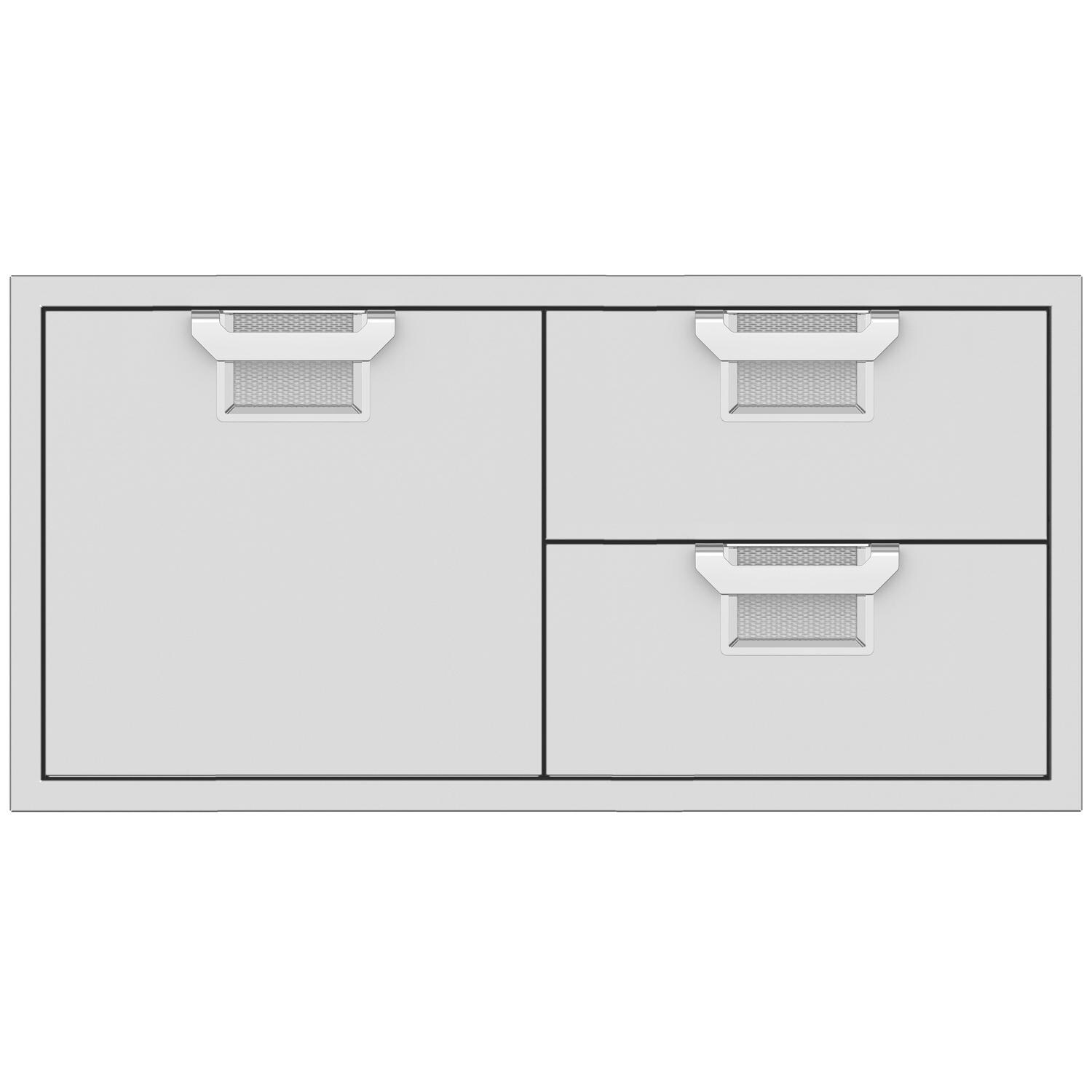 Aspire By Hestan 42-Inch Double Drawer And Single Storage Door Combo - Steeletto - AESDR42-SS