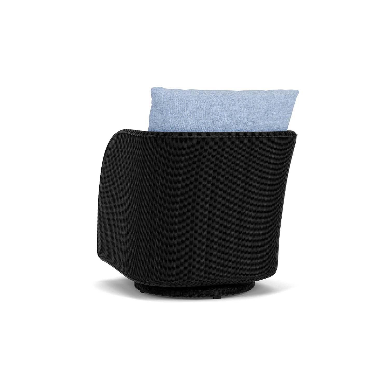 Lloyd Flanders Essence Swivel Glider Lounge Chair W/Demo Skyway Fabric - Ebony Finish - Back Left thumbnail