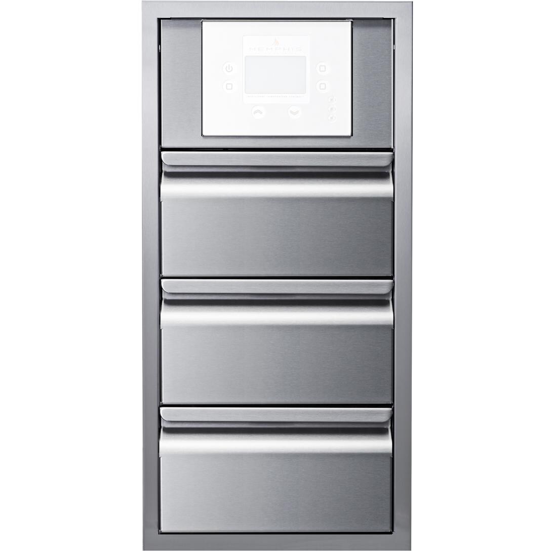 Memphis Grills 15-Inch Triple Access Drawer W/ Grill Controller Mount - Front View (Grill Controller Not Included) thumbnail