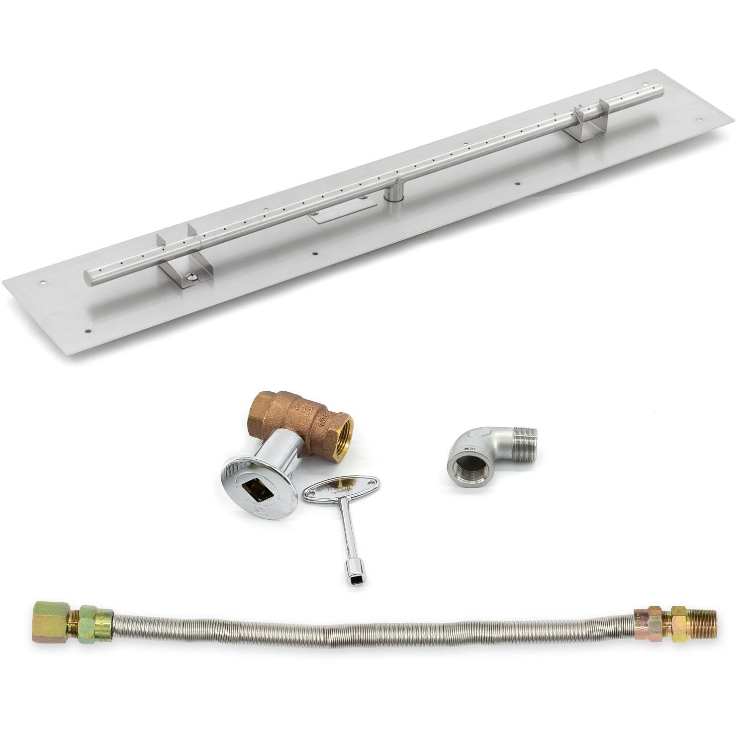 BBQGuys Signature 36-Inch Flat Linear Pan W/ 31-Inch Natural Gas T-Burner & Connection Kit image