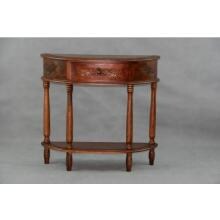 International Caravan Carved Wood Half Moon Console Table - 3867 image