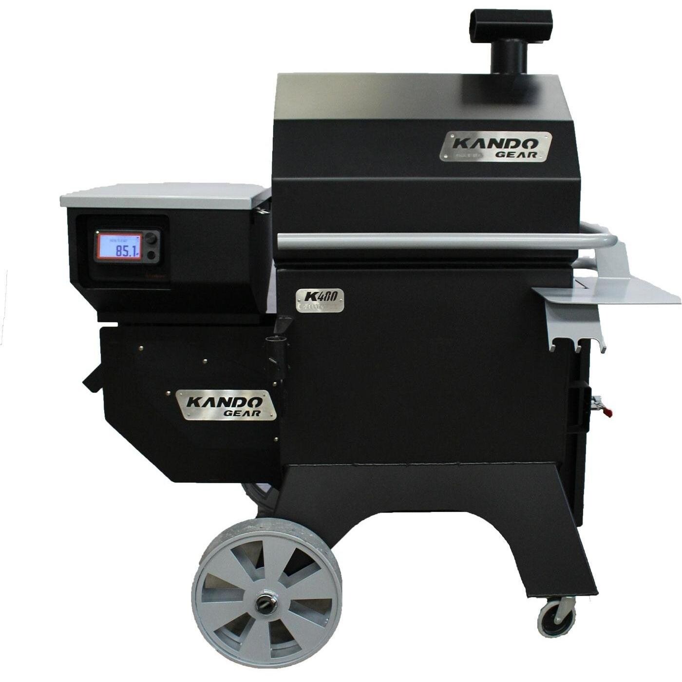 KANDO Gear K480-SS Pellet Grill w/ Stainless Steel & Swivel Table - Display - White Background thumbnail