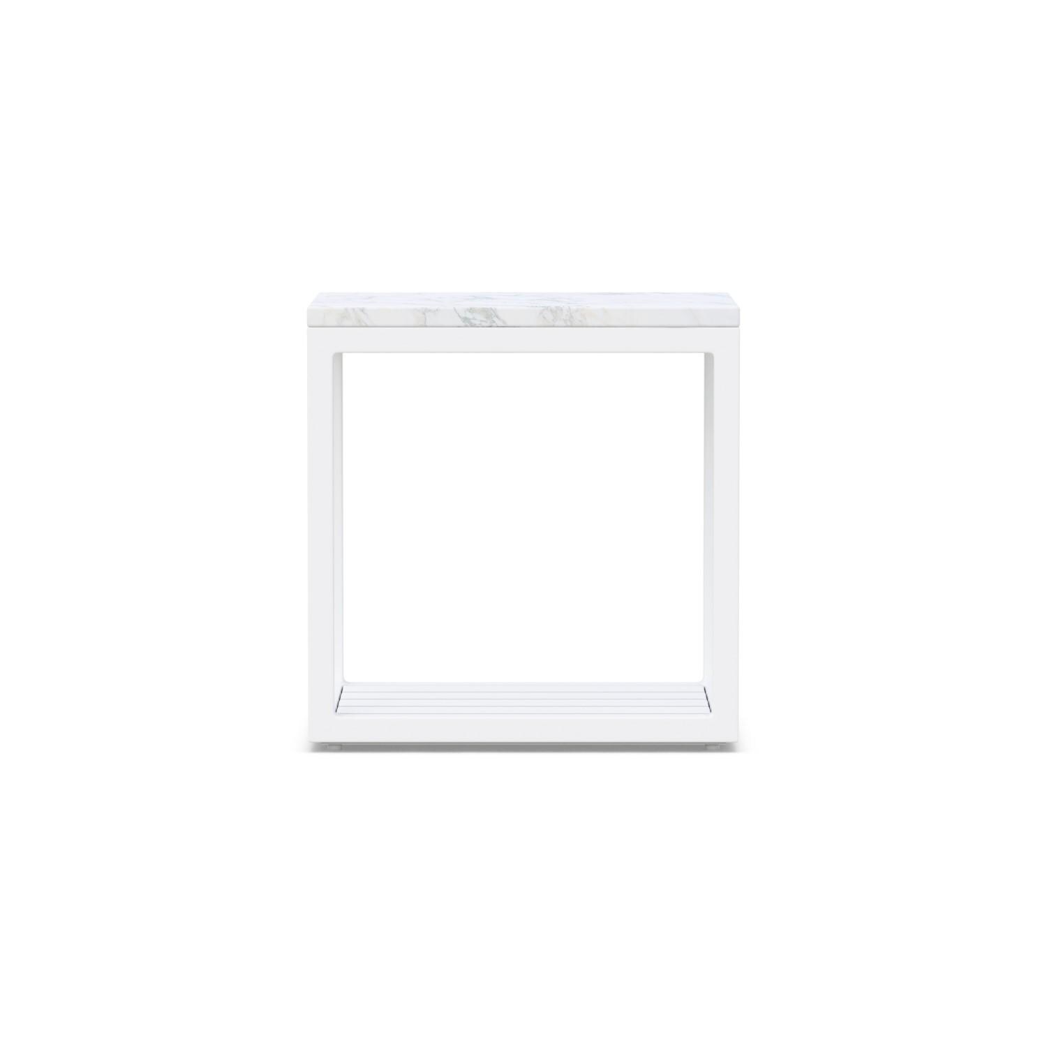 Azzurro Living SEV-A17ST Seaview Aluminum End Table in White - Front - White Background thumbnail