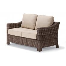 Lake Shore Wicker Patio Loveseat By Telescope Casual - Driftwood/Linen Champagne image