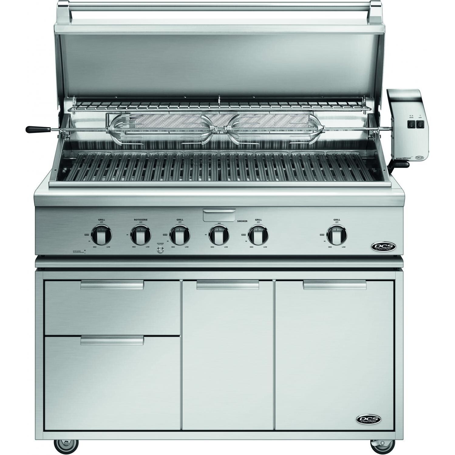 DCS 48Inch Natural Gas BBQ Grill With Rotisserie On Cart BGC48BQAR