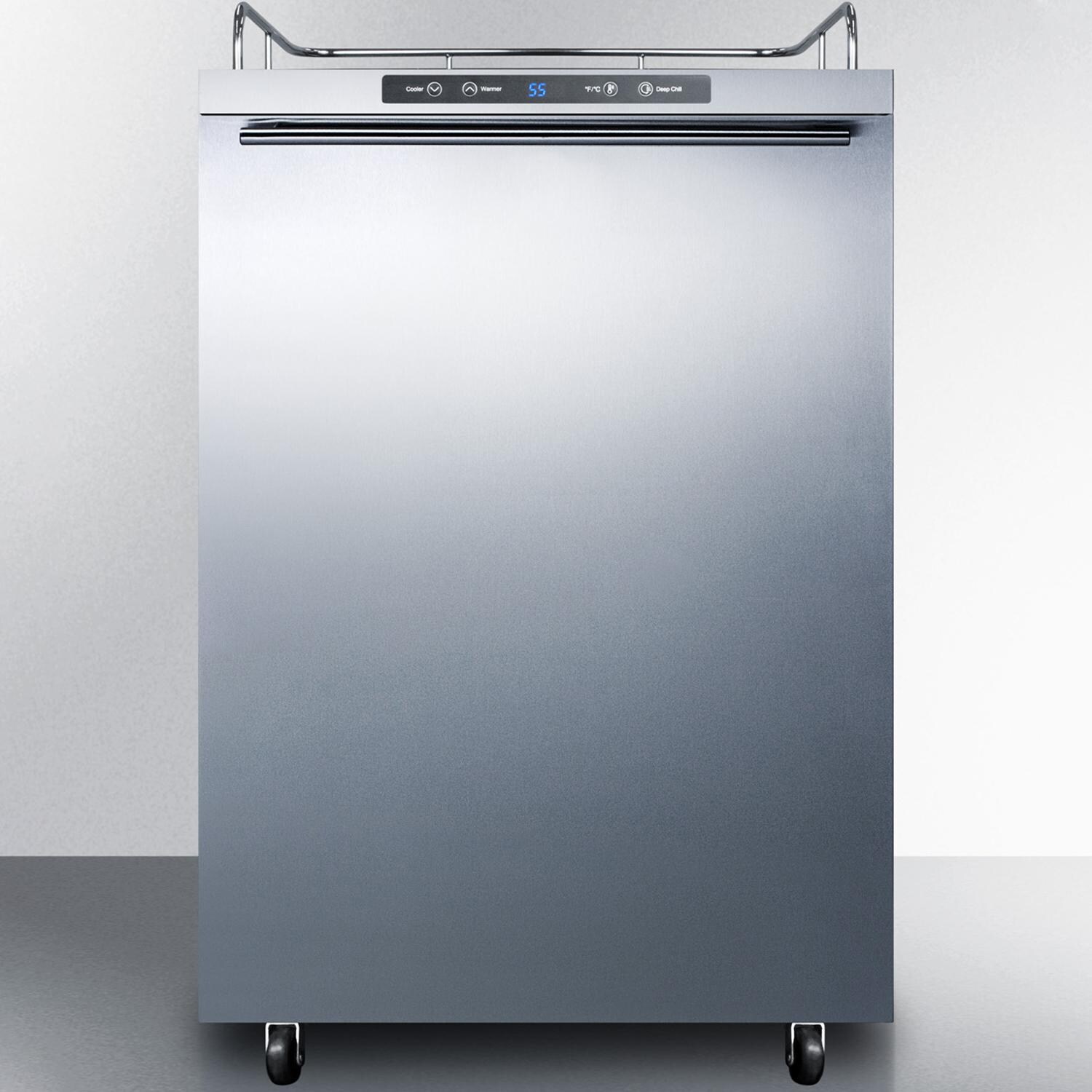 Summit Commercial SBC635MOS7NKHH 24-Inch 5.6 Cu. Ft. Outdoor Rated DIY Tap Beer Dispenser / Kegerator - Horizontal Handle - Front thumbnail