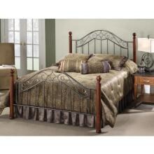 Hillsdale Martino Smoke Silver And Cherry Metal And Wood Post Bed Set Without Frame - Full - 1392BF image