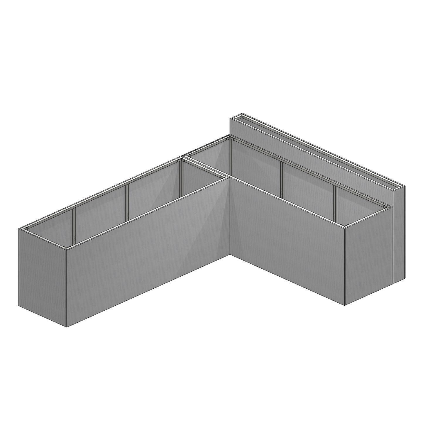 Pro-Fit PRODIY88BL DIY PRO 8' x 8' Unfinished Island w/8' Bar - Angled View - White Background thumbnail