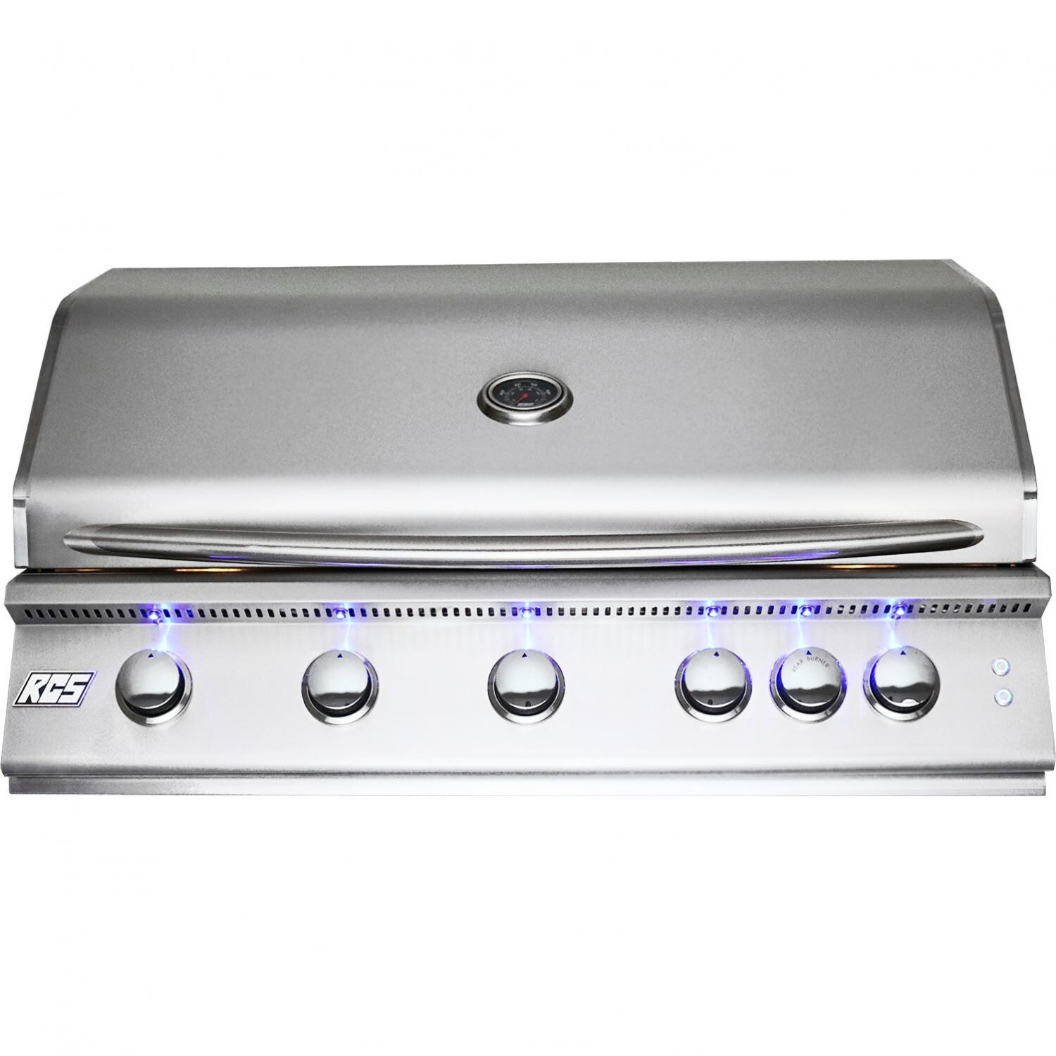 RCS Premier Series 40-Inch 5-Burner Built-In Propane Gas Grill With Rear Infrared Burner & Grill Lights - RJC40ALLP image