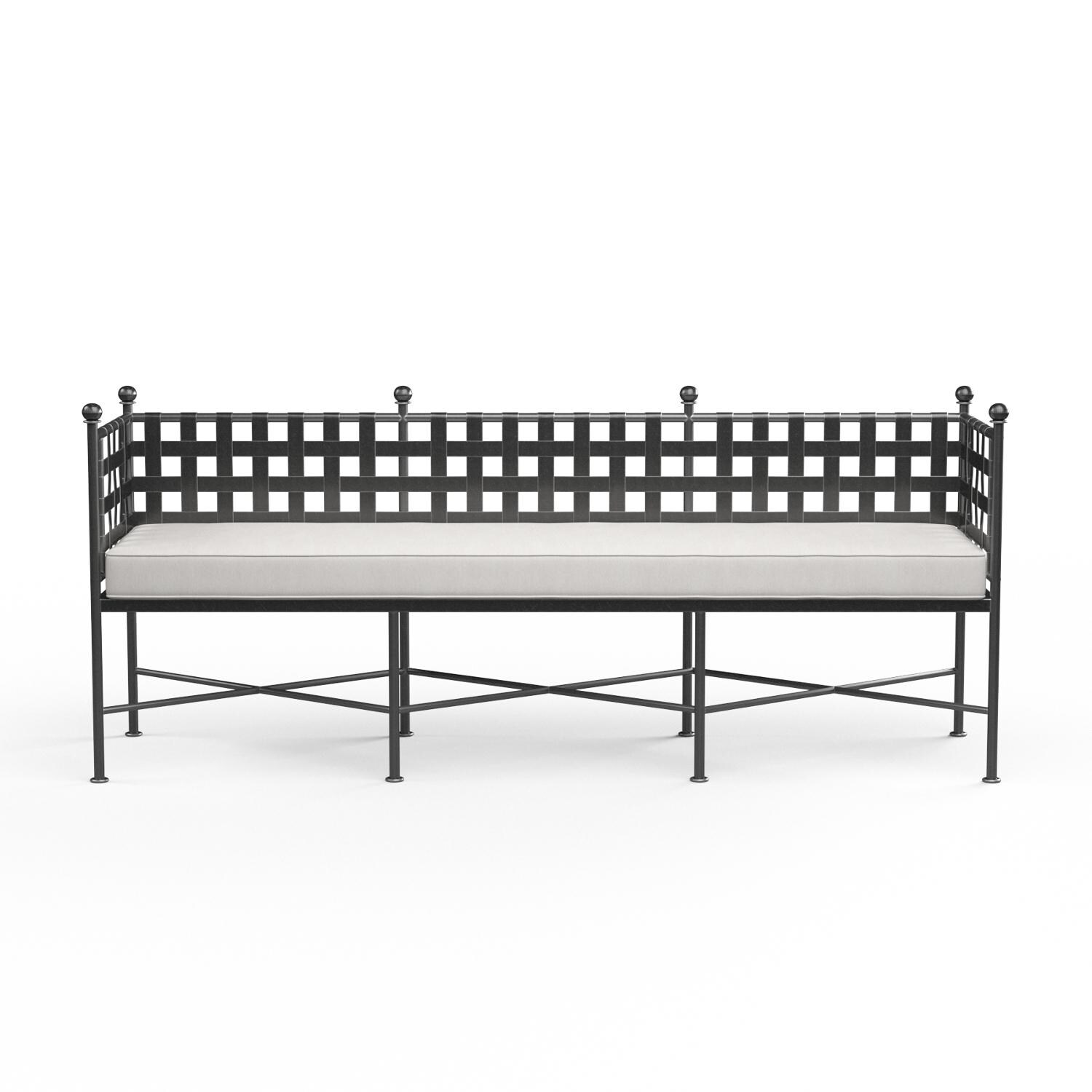 Sunset West - 3201-BNCH-5492 - Provence 74-Inch Wrought Iron Patio Garden Bench - Front View thumbnail