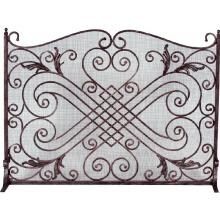 Dagan Industries 44-Inch Arched Panel Copper And Black Wrought Iron Fireplace Screen image