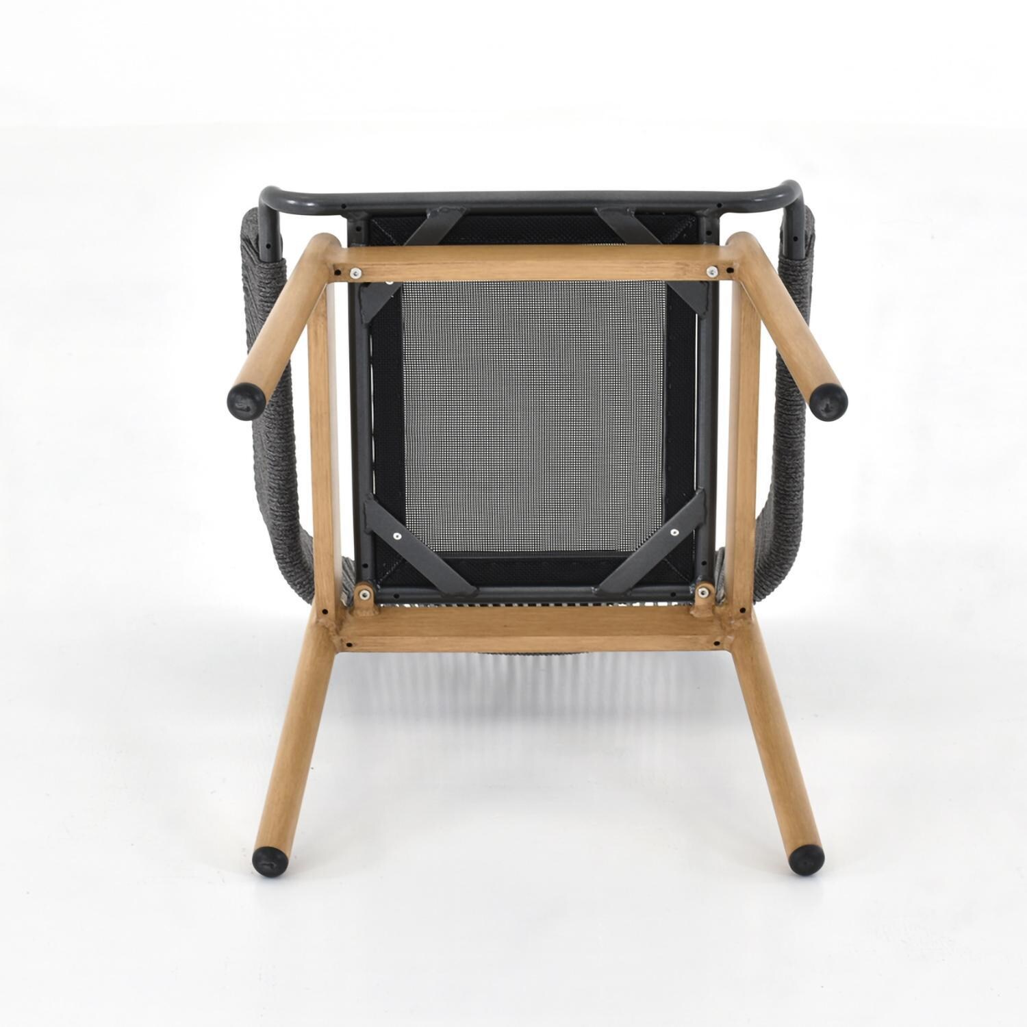 Lakeview Outdoor Designs LV-348-7 Lake Charles 7 Pc Aluminum Dining Set in Gray - Chair Bottom - White Background thumbnail