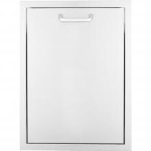 BBQGuys Kingston Series 20-Inch Roll-Out Double Stainless Steel Trash / Recycling Bin