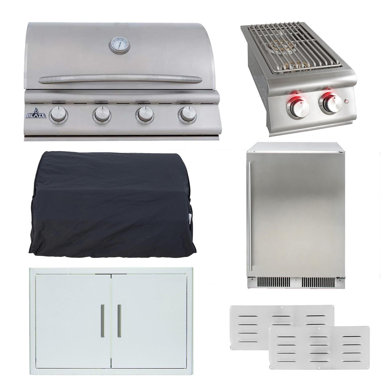 Blaze BCM 7 Pc 32-in Propane Outdoor Kitchen Package w/ 24-in Refrigerator - White Background thumbnail