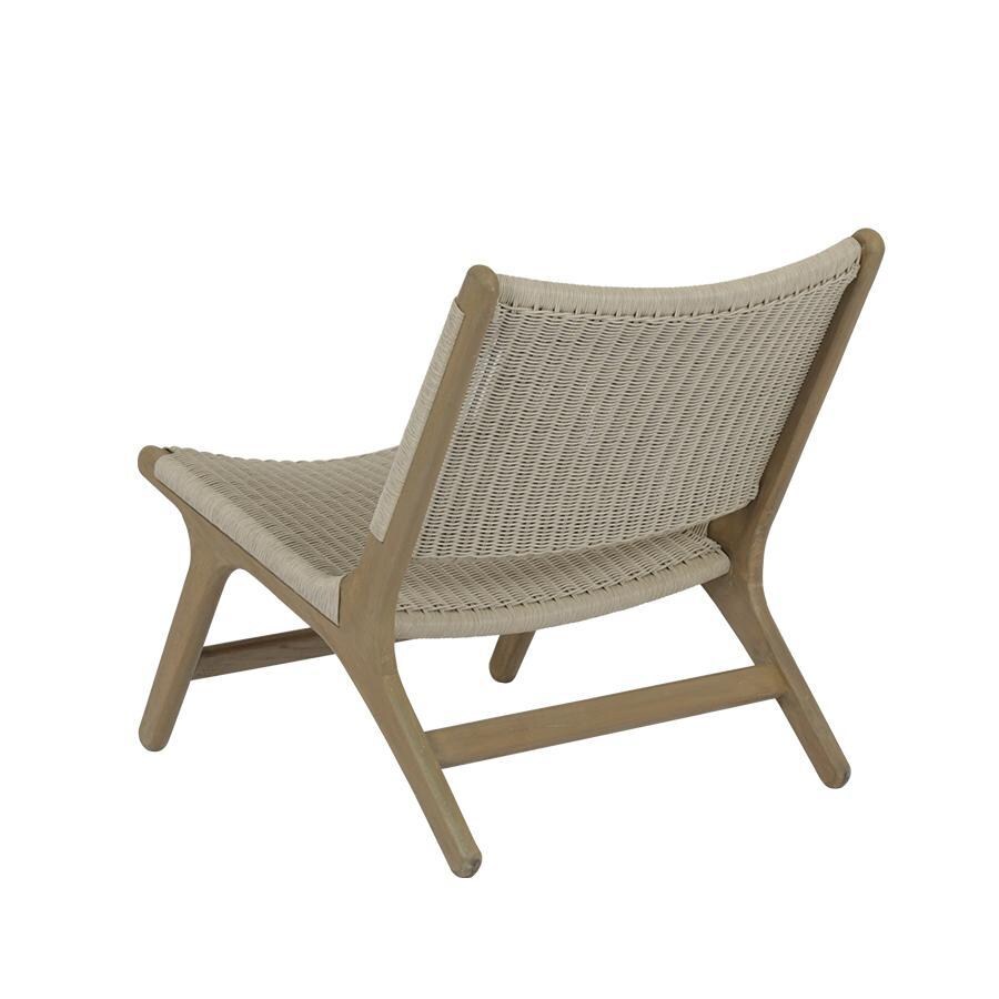 Sunset West - 5502-21LB - Coastal Teak Cushionless Resin Wicker & Teak Patio Accent Chair - Rear View - White Background thumbnail