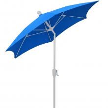 FiberBuilt 7.5 Ft. Aluminum Market Patio Umbrella W/ Crank Lift & Tilt - Pacific Blue image