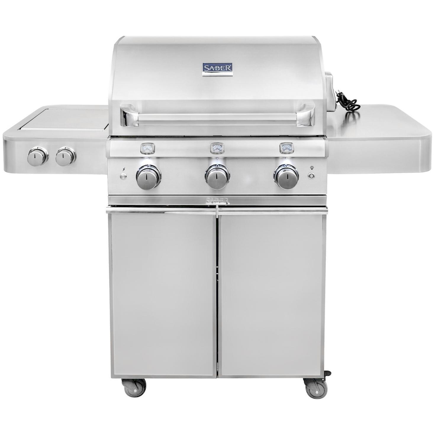 Saber Elite 1500 32-Inch 3-Burner Infrared Propane Gas Grill With Side Burner - R50SC1417