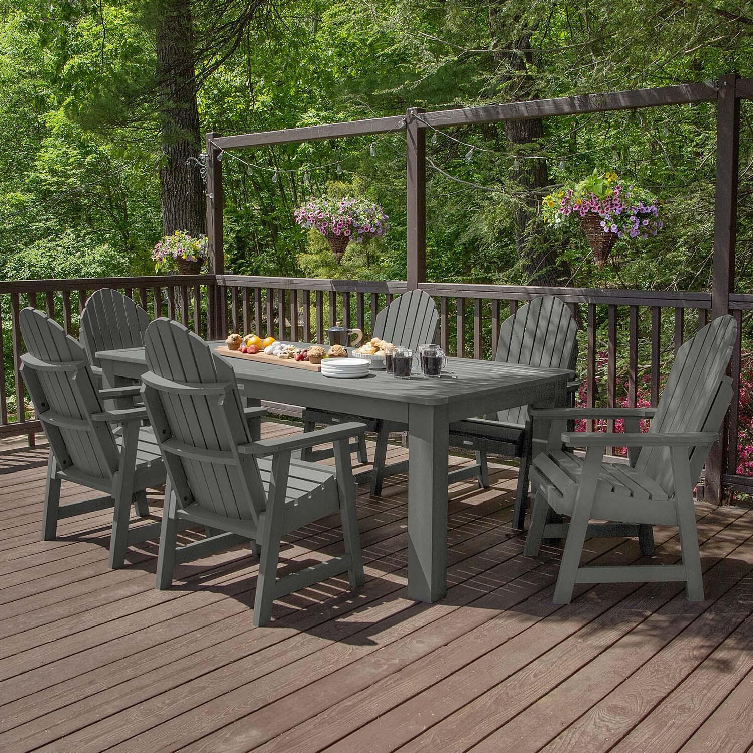 Dream Bay 7 Pc Recycled Plastic Dining Set In Coastal Teak by Lakeview - Lifestyle thumbnail