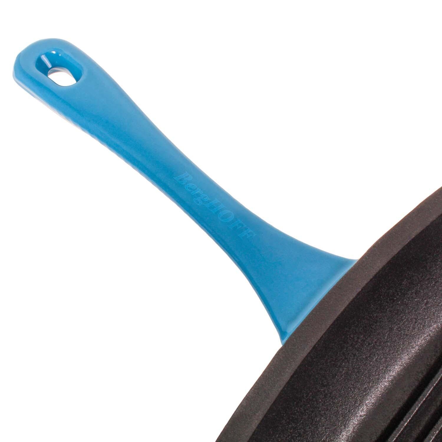 BergHOFF 11-in Neo Cast Iron Square Grill Pan - Blue - Handle - Detail thumbnail