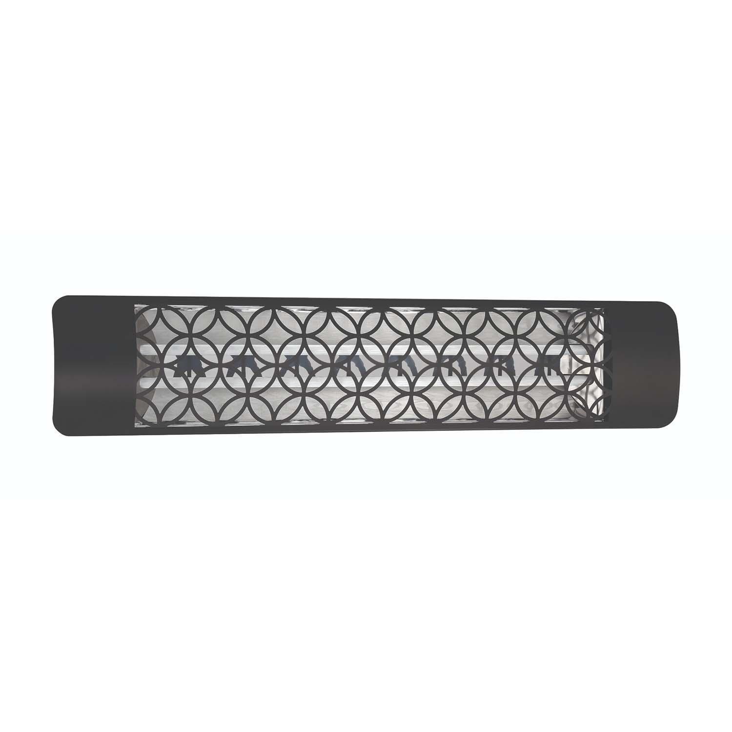 Eurofase Clover Series 39-Inch 5000 Watt Dual Element 208V Electric Infrared Patio Heater - Black - EF50208B2