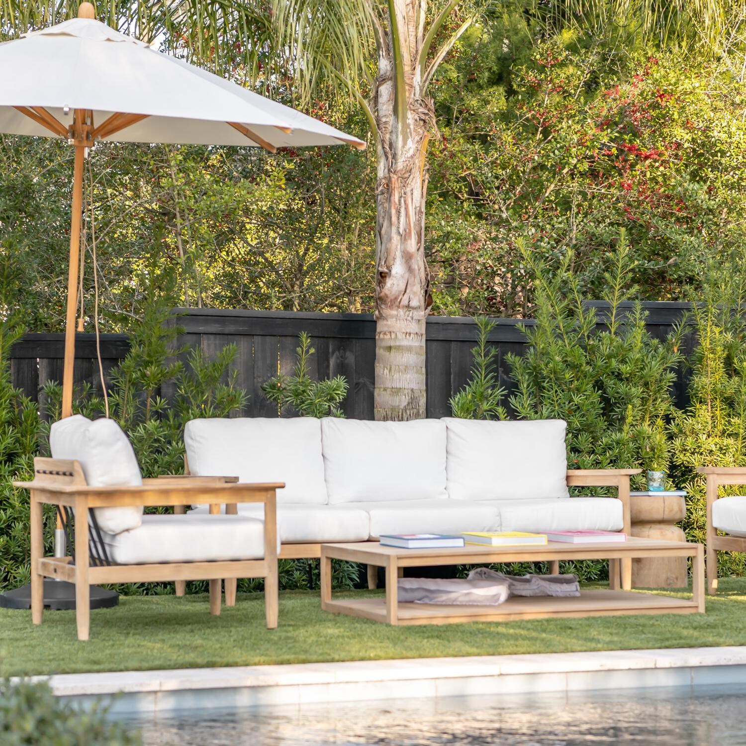 Teak + Table Ibiza Sofa in Granite - Poolside - Lifestyle thumbnail