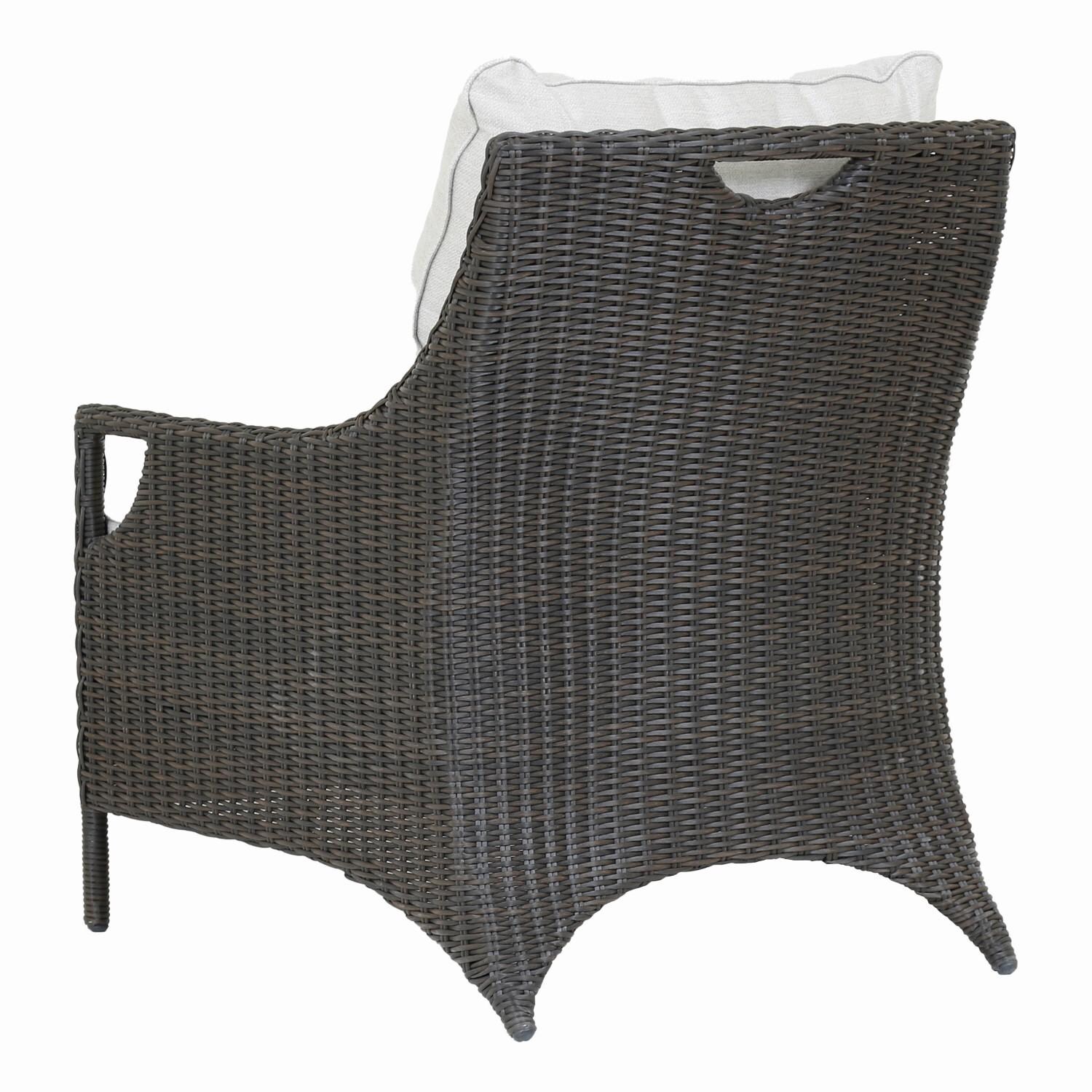 Lagos Resin Wicker Club Chair in Cast Silver by Sunset West - Rear - White Background thumbnail