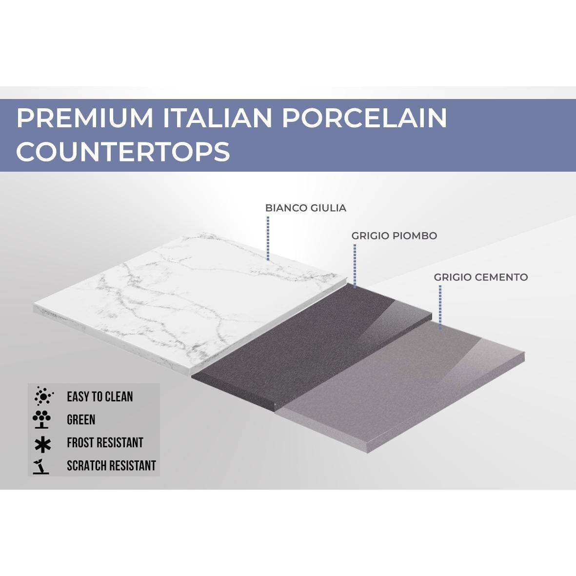 Pro-Fit 8-Foot Outdoor Kitchen Island Porcelain Countertop Options - Color Swatches thumbnail
