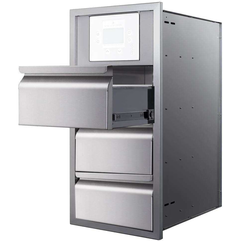 Memphis Grills 15-Inch Triple Access Drawer W/ Grill Controller Mount - Open View (Grill Controller Not Included) thumbnail