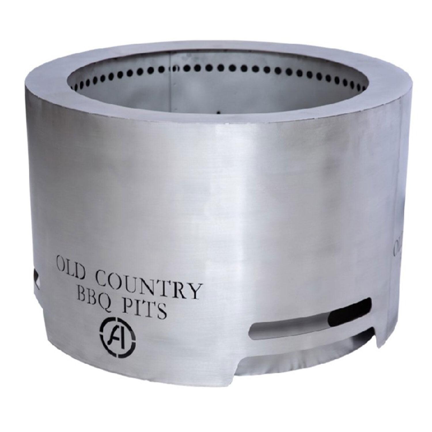 Old Country BBQ Pits 23 Inch Stainless Steel Round Smokeless Fire Pit - 23 SMKLESS-FP